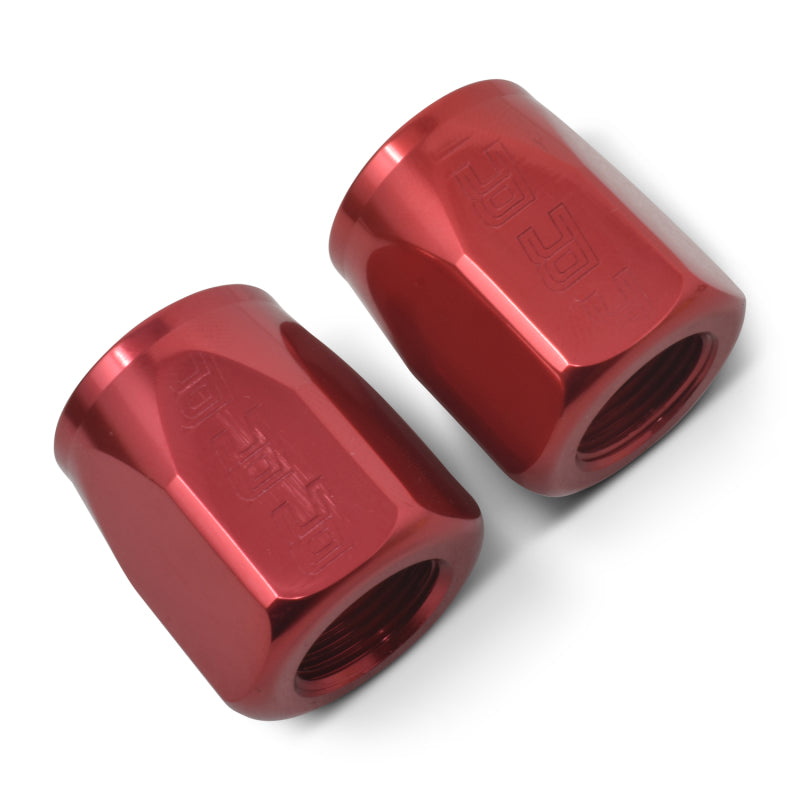 Russell 615540 Performance 2-Piece -10 AN Full Flow Swivel Hose End Sockets (Qty 2) - Polished and Red