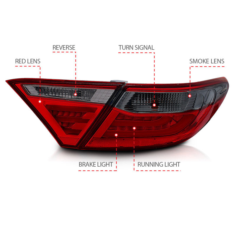 ANZO 321336 2016 fits Toyota 15-20 Camry LED Taillights Smoke