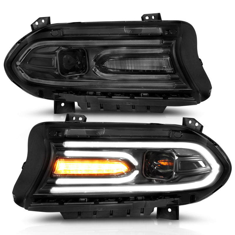 ANZO 121559 2018 fits Dodge 15-20 Charger Projector Headlights Plank Style Black