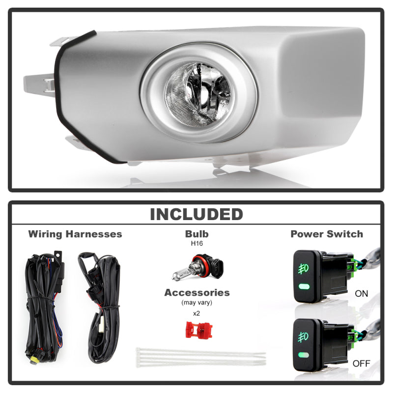 SPYDER 9052224 07-14 fits Toyota FJ Cruiser OEM Style Fog Lights w/ Switch - Clear F-TFJ07-C
