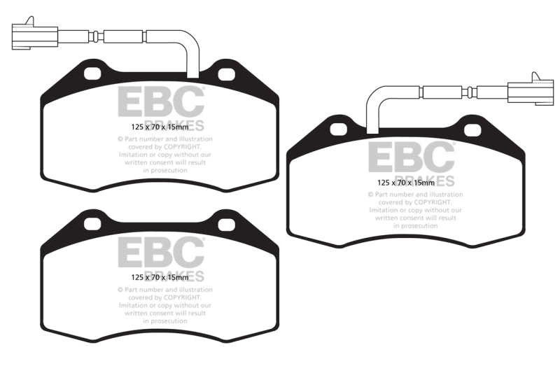 EBC DP22021/2 14+ fits Alfa Romeo 4C 1.75 Turbo Greenstuff Front Brake Pads