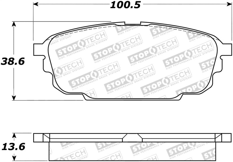 Stoptech 308.0892 Performance 2003 Mazda Protege Rear Brake Pads
