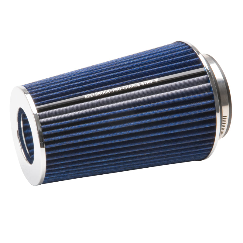 Edelbrock 43693 Air Filter Pro-Flo Series Conical 10In Tall Blue/Chrome