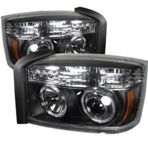 Spyder 5009760 fits Dodge 05-07 Dakota Projector Headlights LED Halo Black High