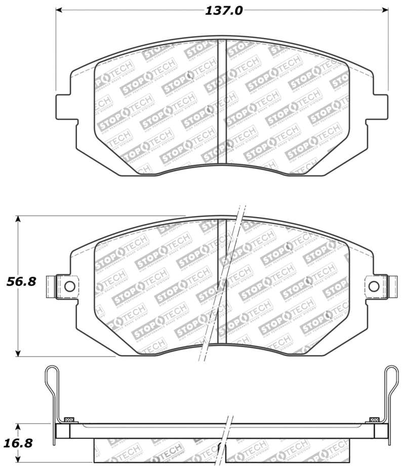 Stoptech 309.0929 03-10 fits Subaru Forester/fits Impreza / 02-12 Subaru Legacy/Outback Sport Brake Pads - Front