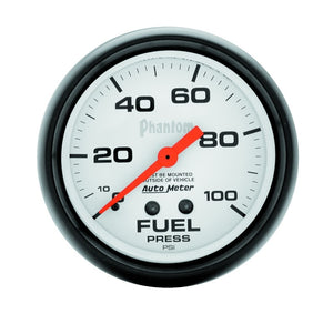 AutoMeter 5812 Autometer Phantom 66.7mm 0-100 PSI Mechanical Fuel Pressure Gauge