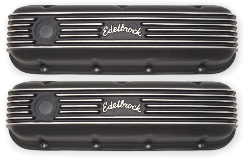 Edelbrock 41853 Valve Cover Classic Series fits Chevrolet 1965 and Later 396-502 V8 Black