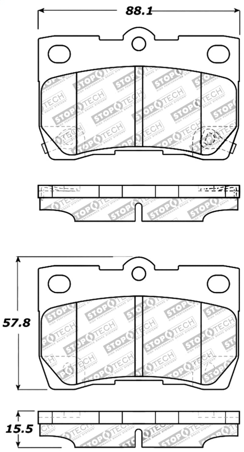 Stoptech 309.1113 Performance 06 fits Lexus GS300/430 / 07-08 GS350 / 06-08 IS250/350 Rear Brake Pads