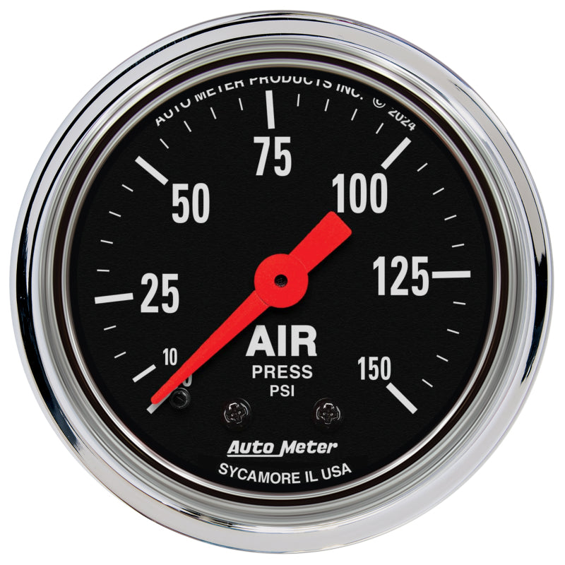 AutoMeter 2420 AutoMeter Gauge Air Pressure 2-1/16in. 150 PSI Mechanical Traditional Chrome