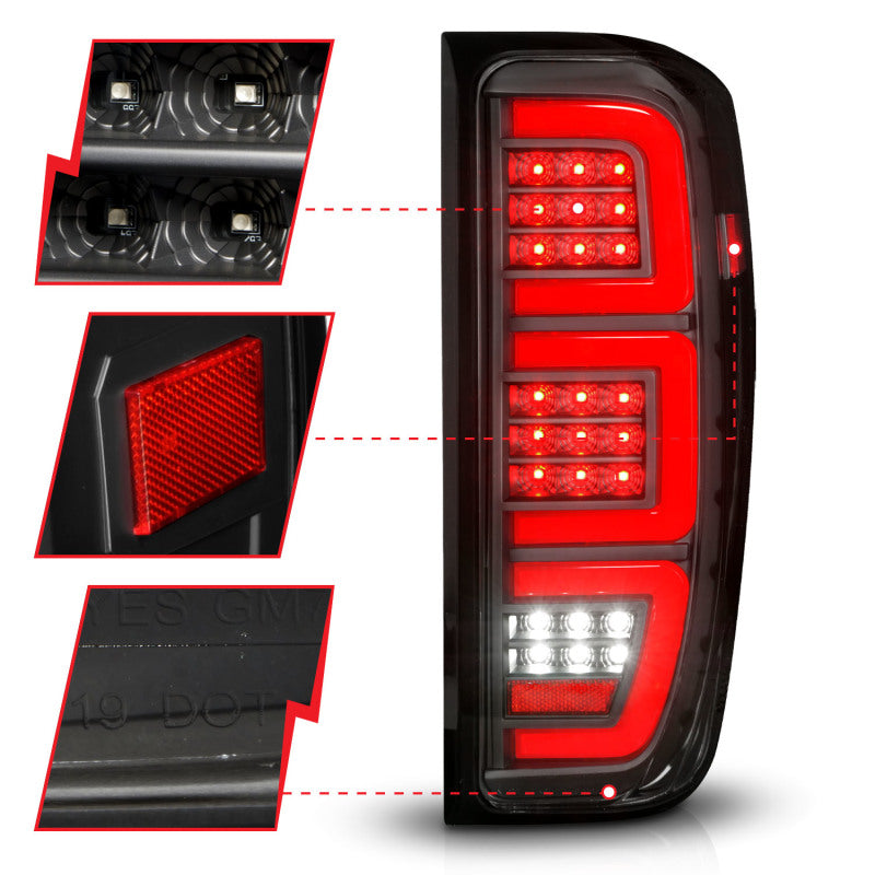 Anzo 311457 19-23 fits GMC Sierra 1500/2500HD/3500HD Black Replacement Full LED Bar Tail Light