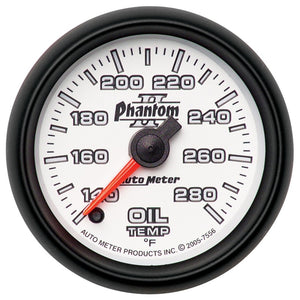 AutoMeter 7556 Autometer Phantom II 52mm Full Sweep Electronic 140-280 Deg F Oil Temperature Gauge