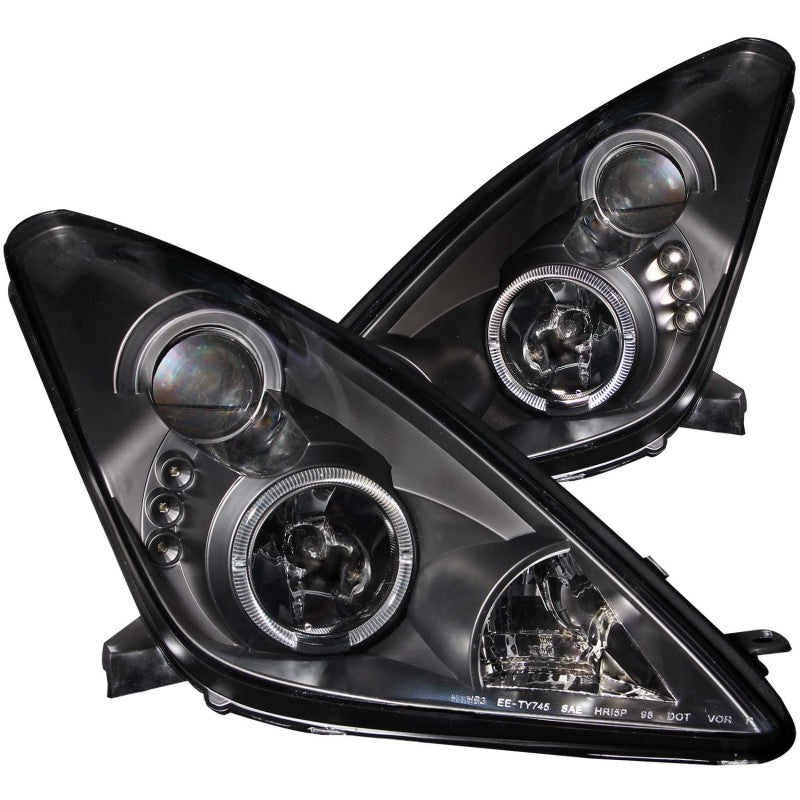 ANZO 121387 2005 fits Toyota 00-20 Celica Projector Headlights w/ Halo Black