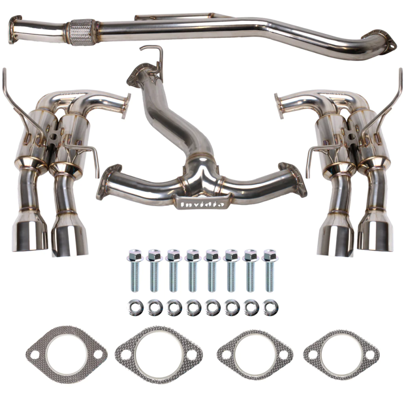 Invidia HS22WRXGM4SS 2022+ fits Subaru WRX Gemini Single Layer Quad Stainless Steel Tip Cat-Back Exhaust