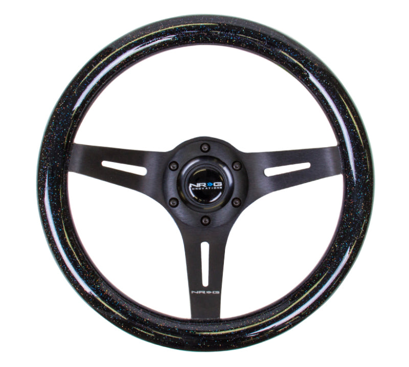 NRG ST-310BSB-BK ST-310BSB-BK Classic Wood Grain Steering Wheel Black Sparkle