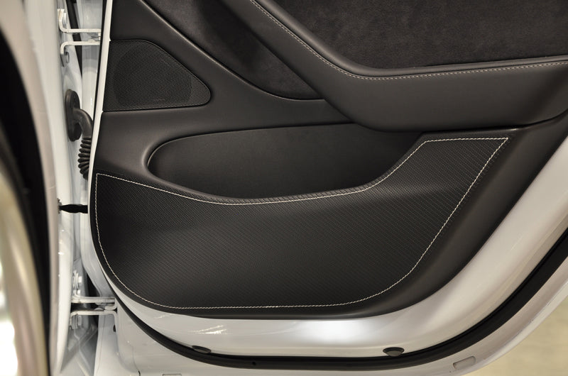 Revel 1TR5GDAX01W GT Design Kick Panel Cover (White Stitch) 16-19 fits Tesla Mod