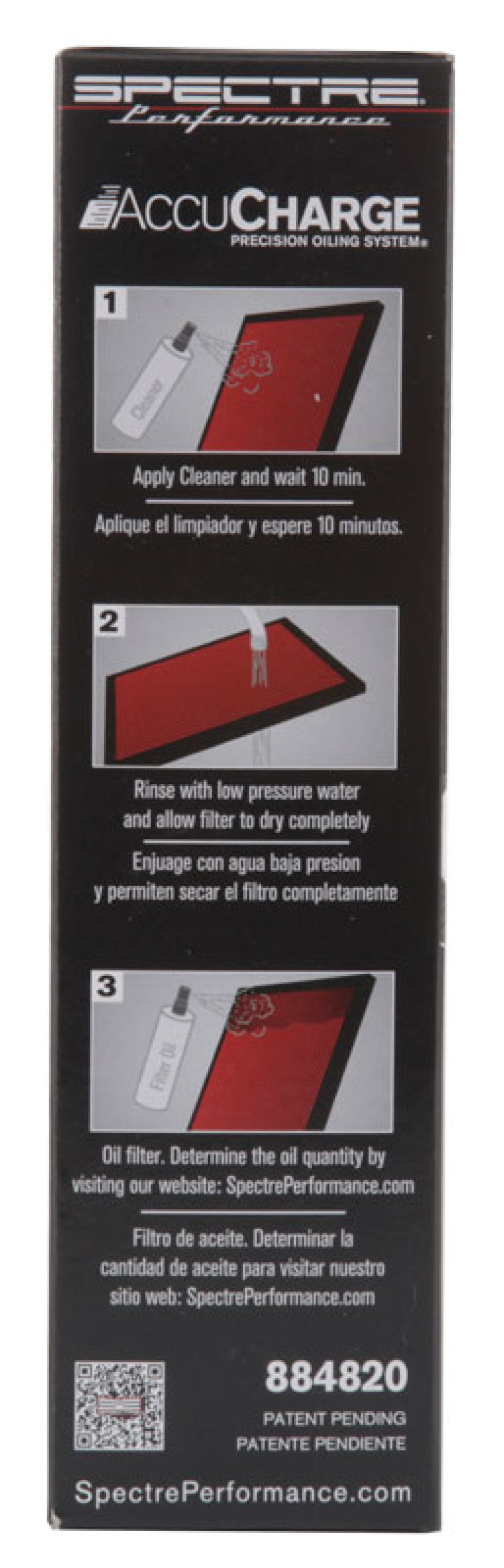 Spectre 884820 Accucharge Kit for HPR Filters - Clear