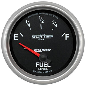AutoMeter 7615 Autometer Sport-Comp II 2-5/8in Short Sweep Electronic 73-10ohms Fuel Level Gauge