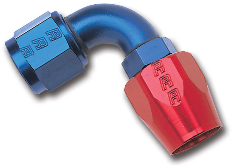 Russell 610170 Performance -8 AN Red/Blue 90 Degree Full Flow Hose End