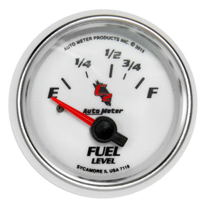AutoMeter 7118 Autometer C2 Gauge Fuel Level 2 1/16in 16e To 158f Elec C2