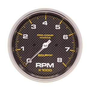 AutoMeter 200797-40 AutoMeter Marine Carbon Fiber 5in In-Dash Tachometer 0-8000 RPM