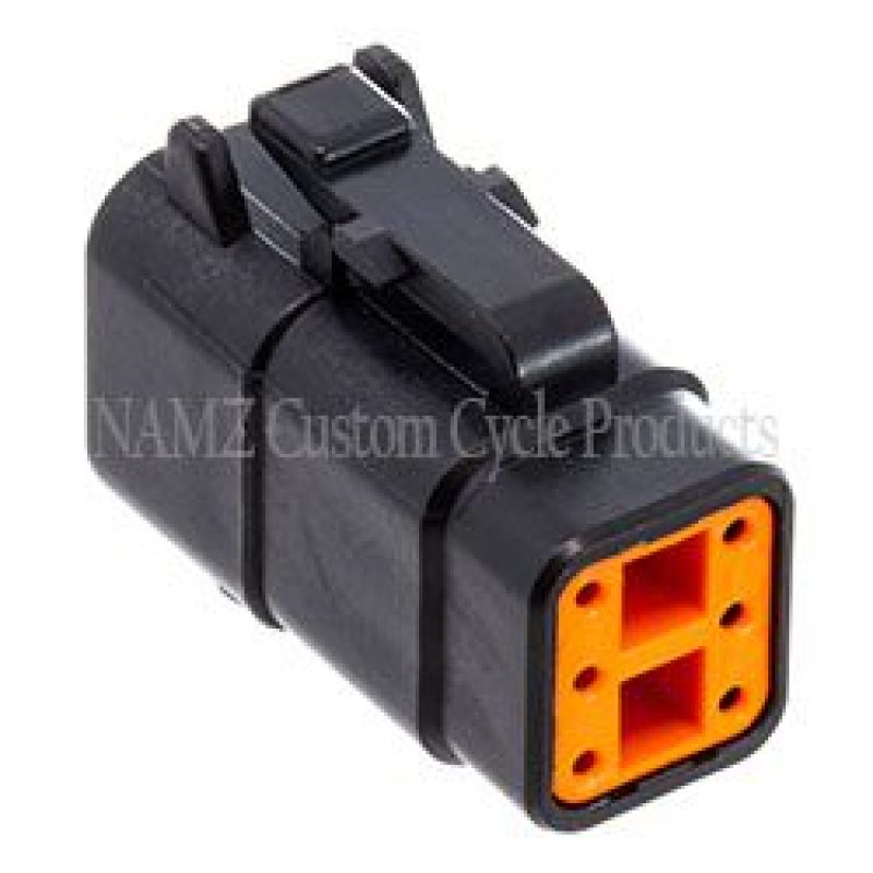 NAMZ MDP-6B Deutsch DTM 6-Position Plug w/6 Stamped Terminals & Wedgelock - Blac