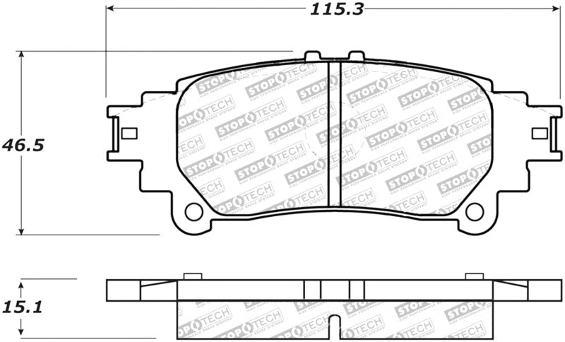 Stoptech 305.1391 Street Select Brake Pads w/Hardware - Rear