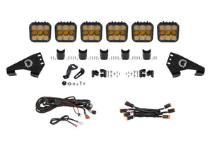 Diode Dynamics DD7631 20-Present Polaris RZR SS5 Sport CrossLink Roof - Yellow Combo Lightbar Kit
