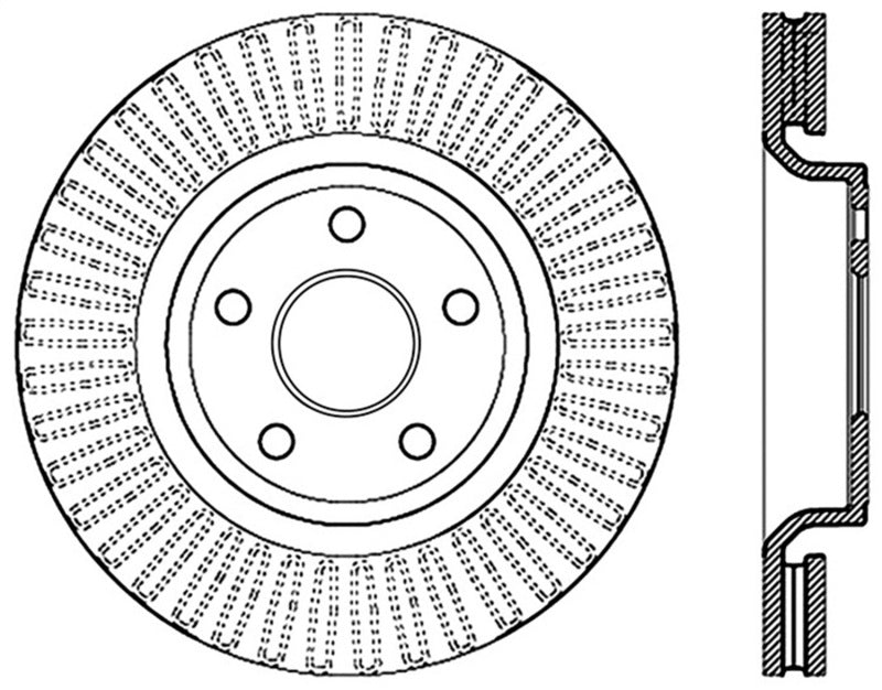 Stoptech 126.58008SL Slotted Sport Brake Rotor 11-17 fits Jeep Grand Cherokee (Excludes SRT8)