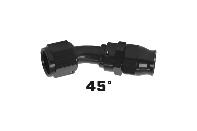 Aeromotive  15351 PTFE Hose End - AN-06 - 45 Deg - Black Anodized