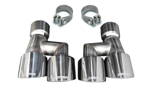 CORSA Performance 21038 Corsa 18-23 4.0in Twin Tip Polished Pro-Series Tip Kit Fits No-Valve Mustang Exhaust Clamps Inc