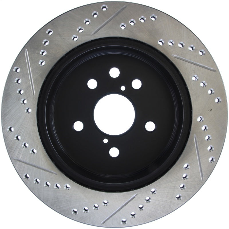 Stoptech 127.44141L Power Slot 06-11 fits Lexus GS Series / 06-12 IS350 Rear Left Drilled & Slotted Rotor