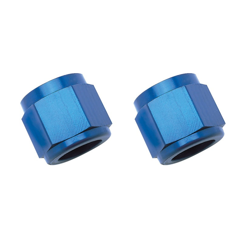 Russell 660580 Performance -8 AN Tube Nuts 1/2in dia. (Blue) (2 pcs.)
