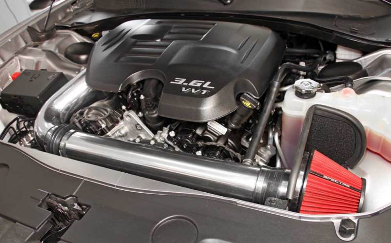 Spectre 9028 11-17 fits Challenger/Charger 3.6L Air Intake Kit - Polished w/Red Filter