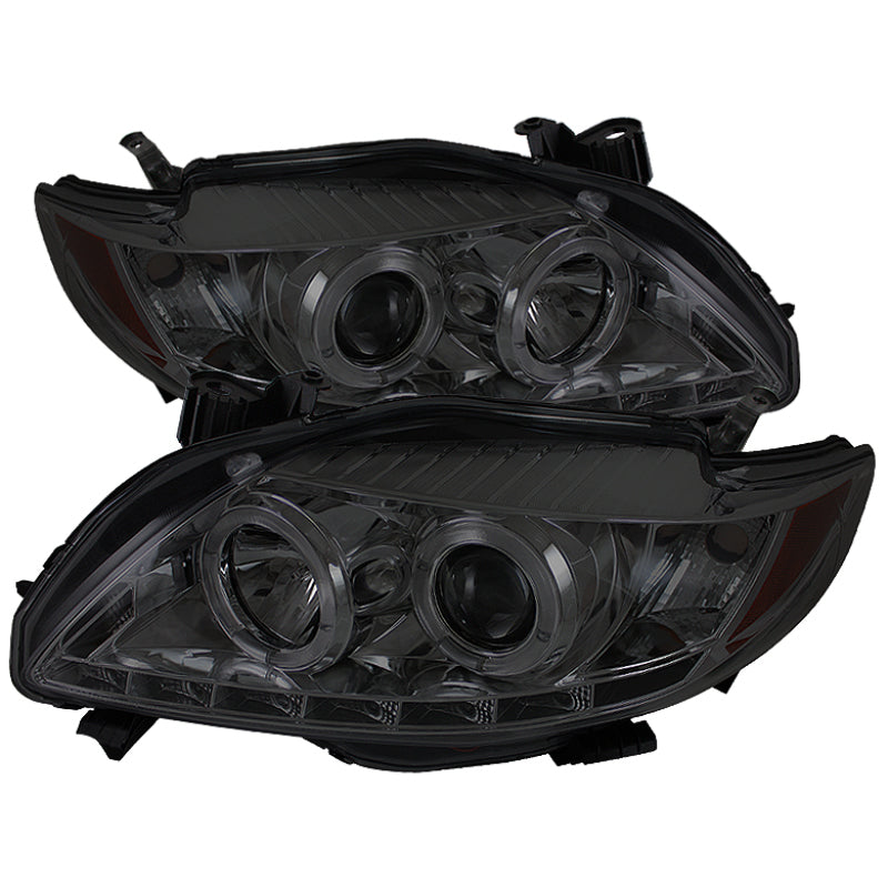 Spyder 5032522 fits Toyota 09-10 Corolla Projector Headlights LED Halo DRL Smke