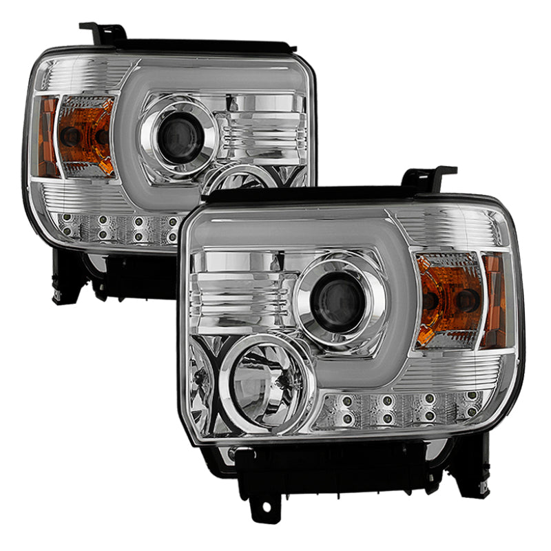 Spyder 5080868 fits GMC 14-16 Sierra Projector Headlights Light Bar DRL Chrm PR