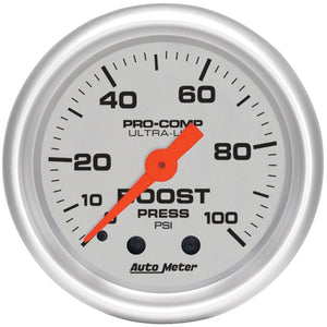 AutoMeter 4306 Ultra-Lite 52mm 0-100 PSI Mechanical Boost Gauge