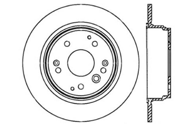 Stoptech 127.40061R 04-08 Acura TL / 03-09 Honda Element Slotted & Drilled Right Rear Rotor
