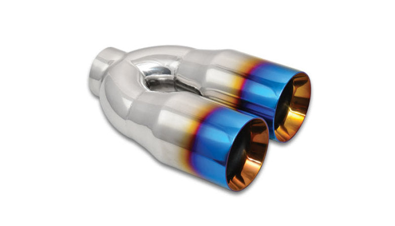 Vibrant 1339B ID Dual 3.5in OD Round SS Tips (Double Wall, Straight Cut) with B