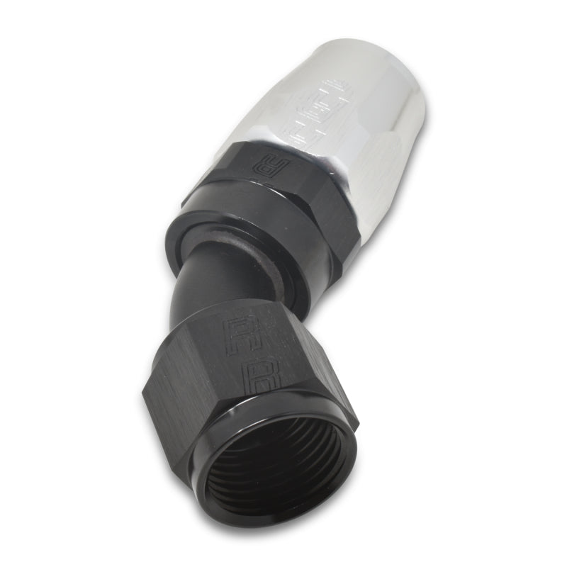 Russell 610113 Performance -10 AN Black/Silver 45 Degree Full Flow Hose End