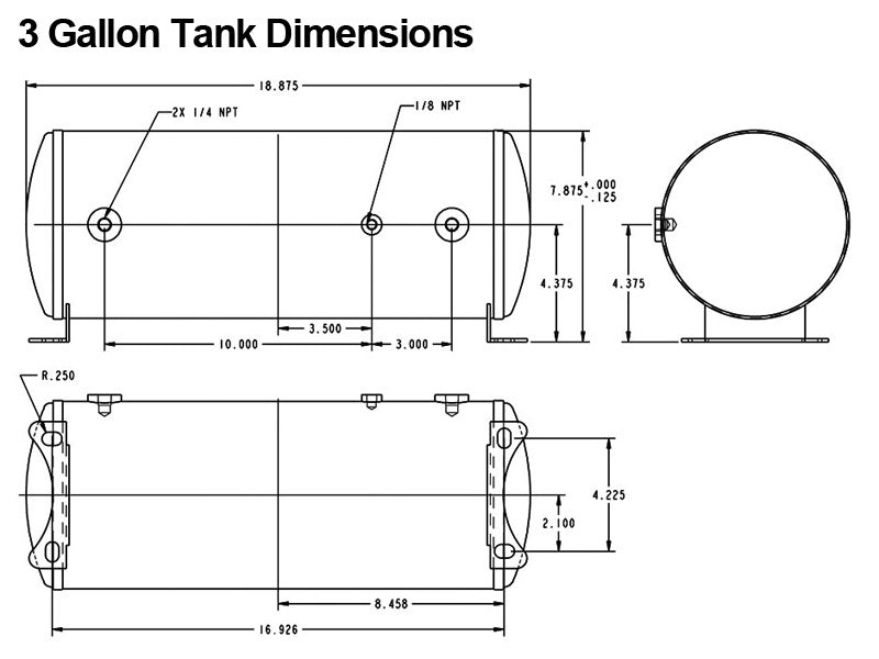 Ridetech 30154000 3 Gallon 4-Way Analog Air Ride Compressor Leveling System