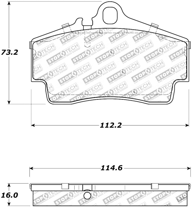 Stoptech 308.0738 Street Touring 97-04 Porsche Boxster / 00-08 Boxster S Rear Brake Pads