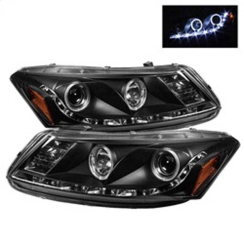 Spyder 5010667 fits Honda 08-12 Accord 4Dr Projector Headlights- LED Halo DRL B