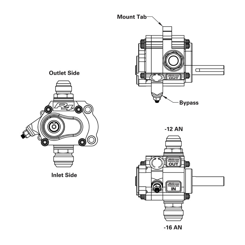 Peterson Fluid Systems 04-1026 R4 1-Stage Oil Pump - Right Side Mount - HV - Rear Drive