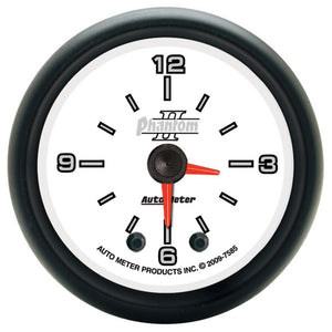 AutoMeter 7585 Autometer Phantom II 2-1/16in 12HR Analog Clock Gauge