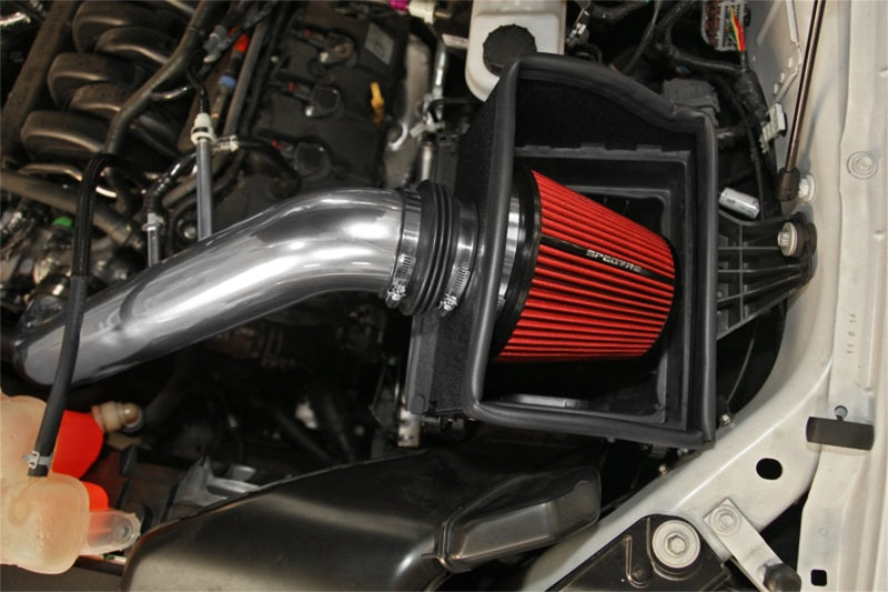 Spectre 9033 15-18 fits Ford F150 V8-5.0L F/I Air Intake Kit - Polished w/Red Filter