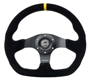 NRG RST-024MB-S-Y RST-024MB-S-Y Reinforced Steering Wheel Sport Suede Flat