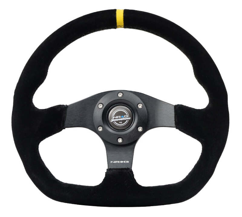 NRG RST-024MB-S-Y RST-024MB-S-Y Reinforced Steering Wheel Sport Suede Flat