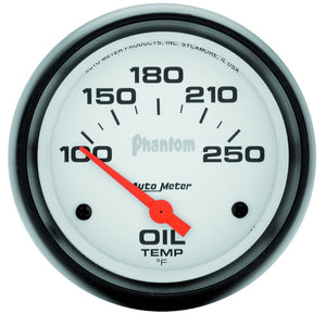 AutoMeter 5847 AutoMeter Gauge Oil Temp 2-5/8in. 100-250 Deg. F Electric Phantom