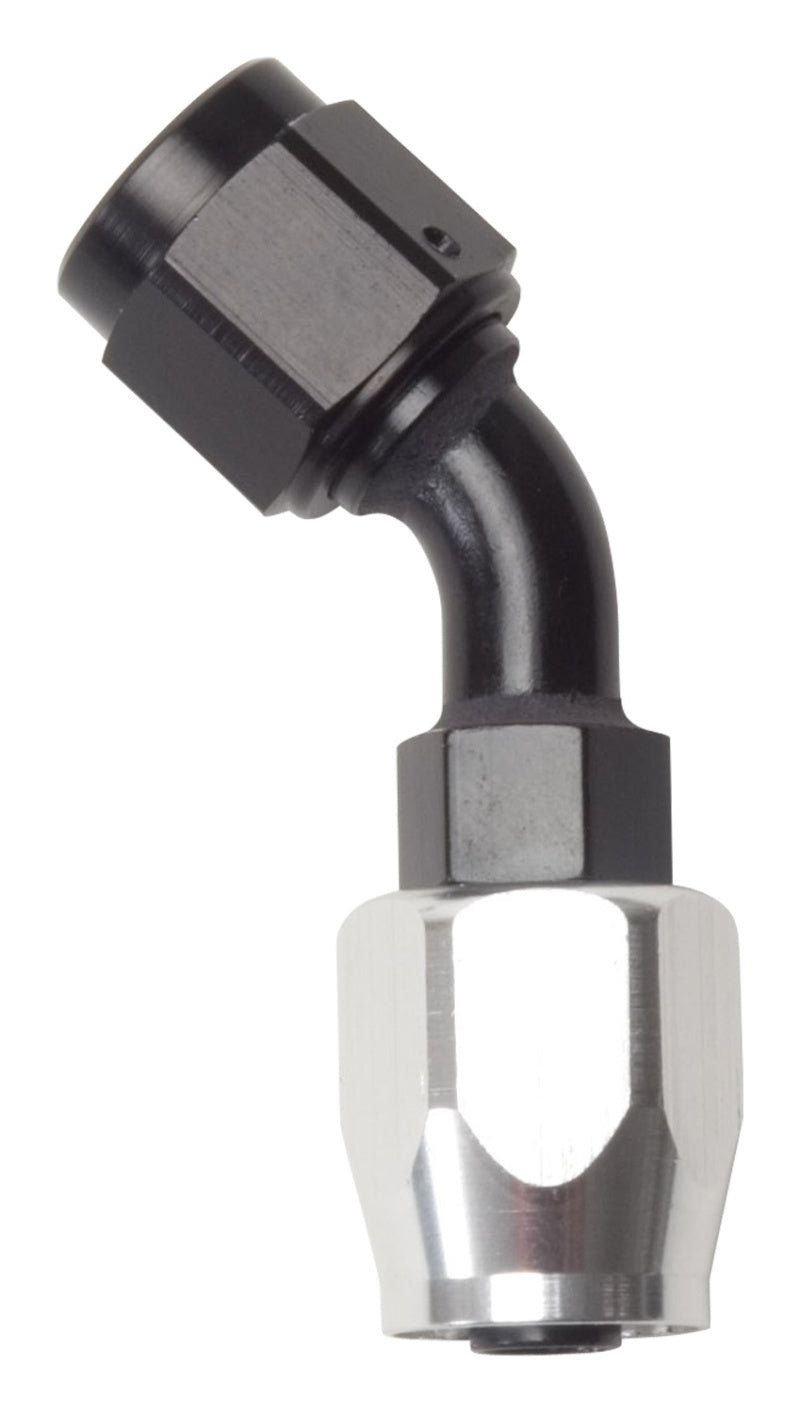 Russell 610113 Performance -10 AN Black/Silver 45 Degree Full Flow Hose End
