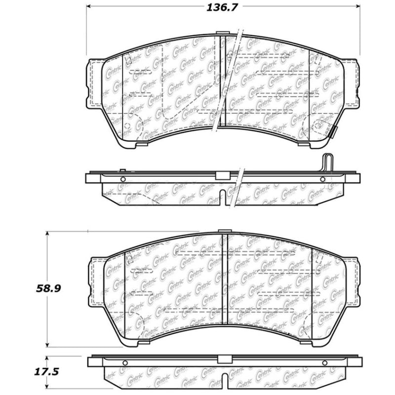 Stoptech 308.1164 Street Touring 06-10 Ford Fusion / 07-10 Lincoln MKZ Front Brake Pads